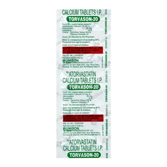 torvason 20mg tablet 10's